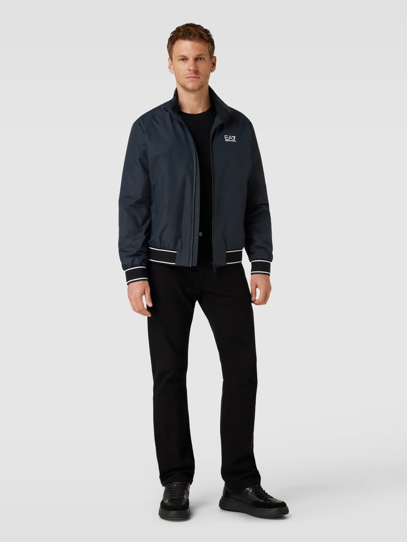 Blouson mit Stehkragen und Zweiwege-Reißverschluss in marineblau