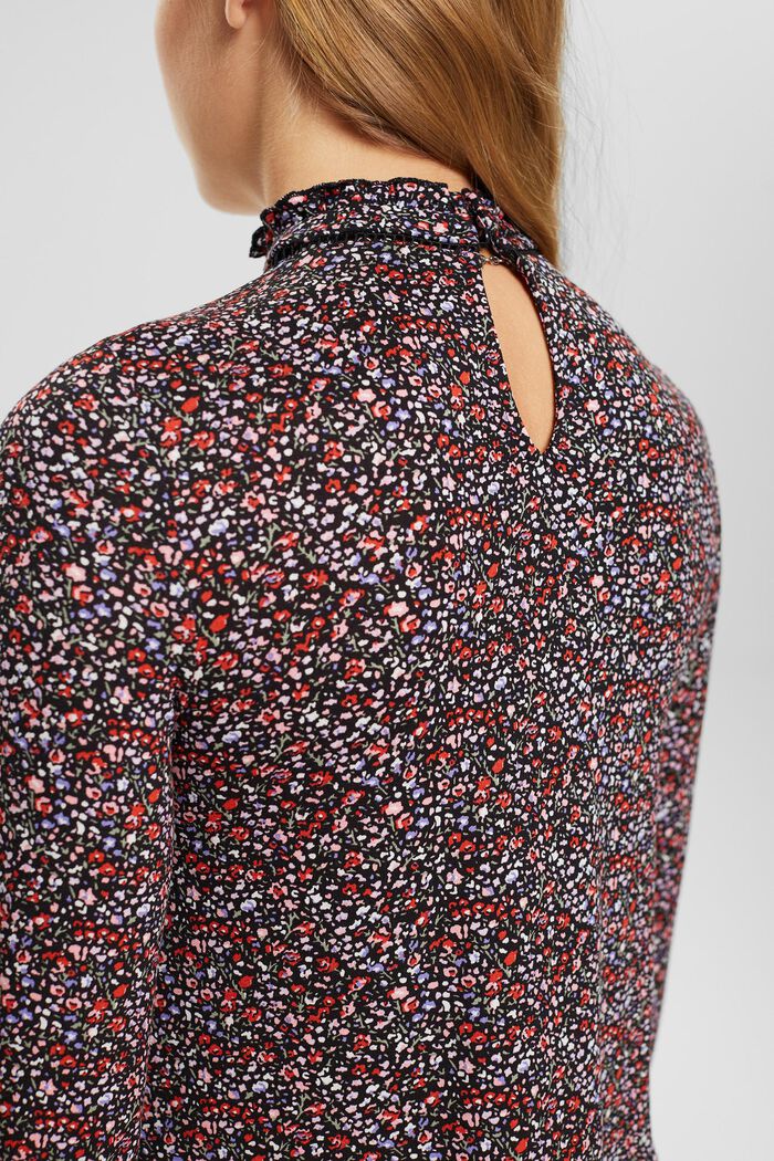 Midikleid aus Crêpe mit Allover-Muster