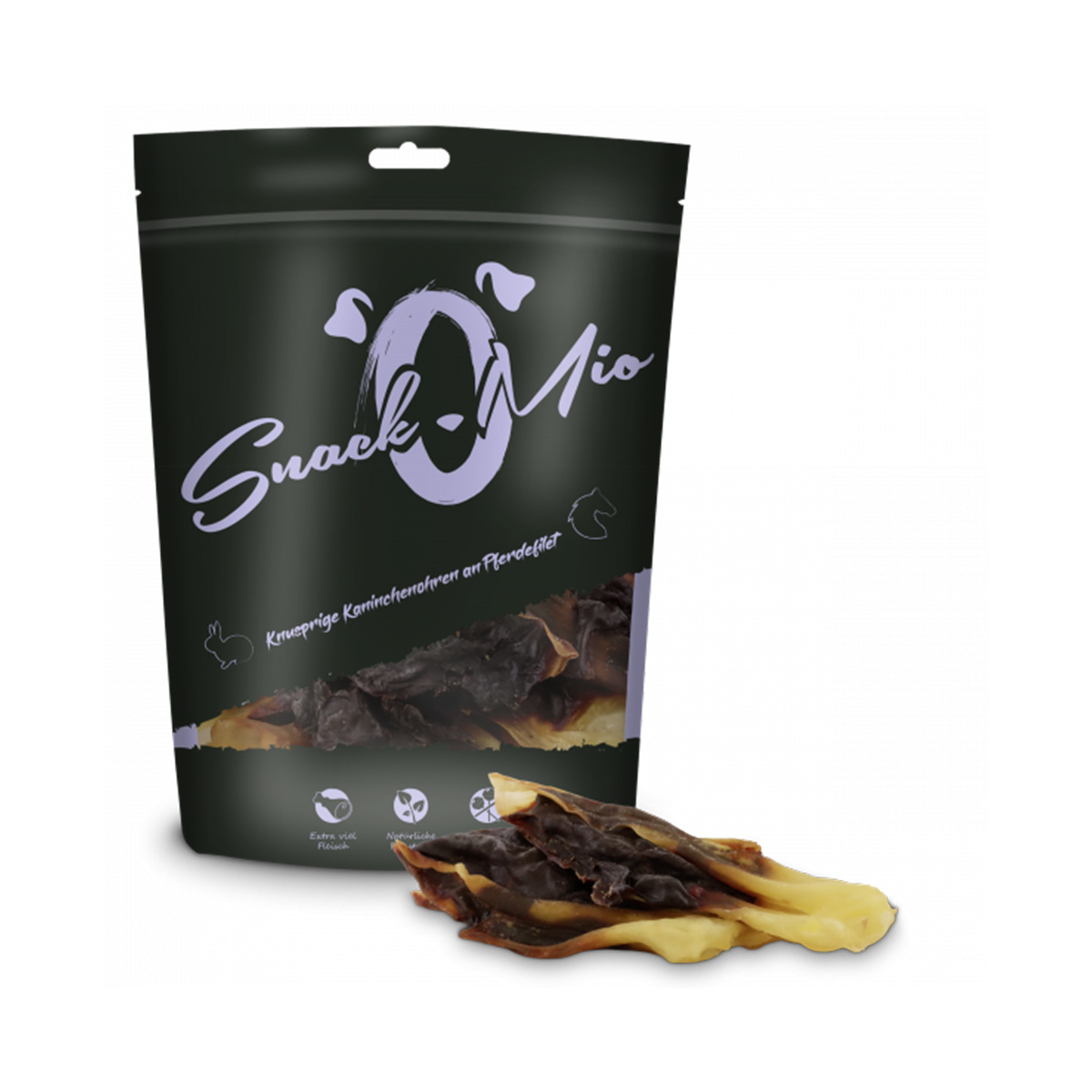 SnackOMio - knusprige Kaninchenohren an Pferdefilet bei ZooRoyal
