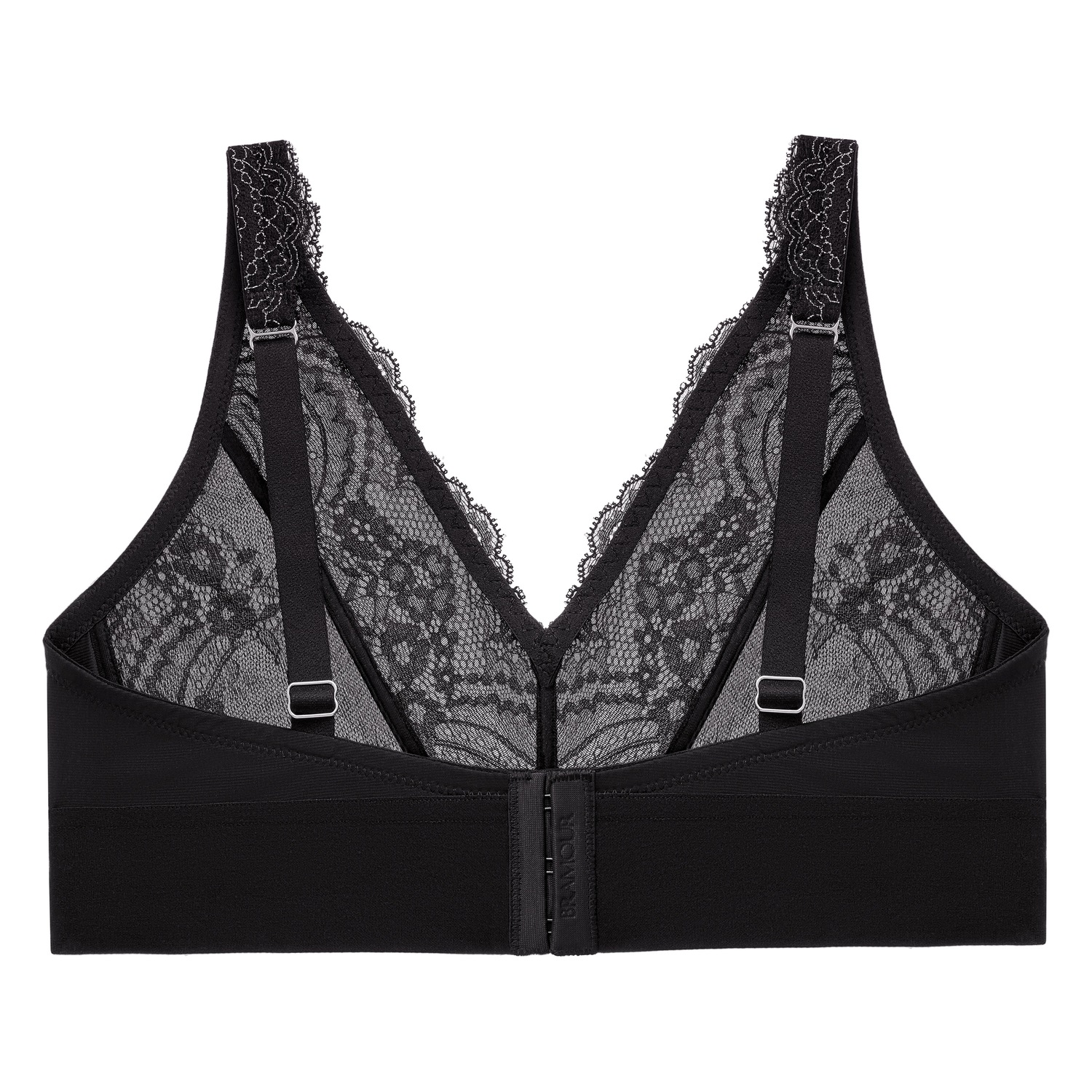 Bramour Lexington Plunge-Bralette mit Spitze - Schwarz