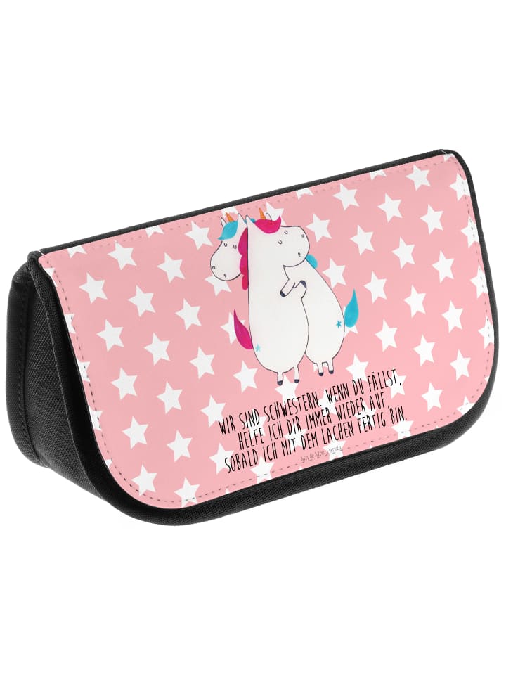 Mr. & Mrs. Panda Kosmetiktasche Einhörner Umarmen mit Spruch in Rot Pastell günstig kaufen onesize