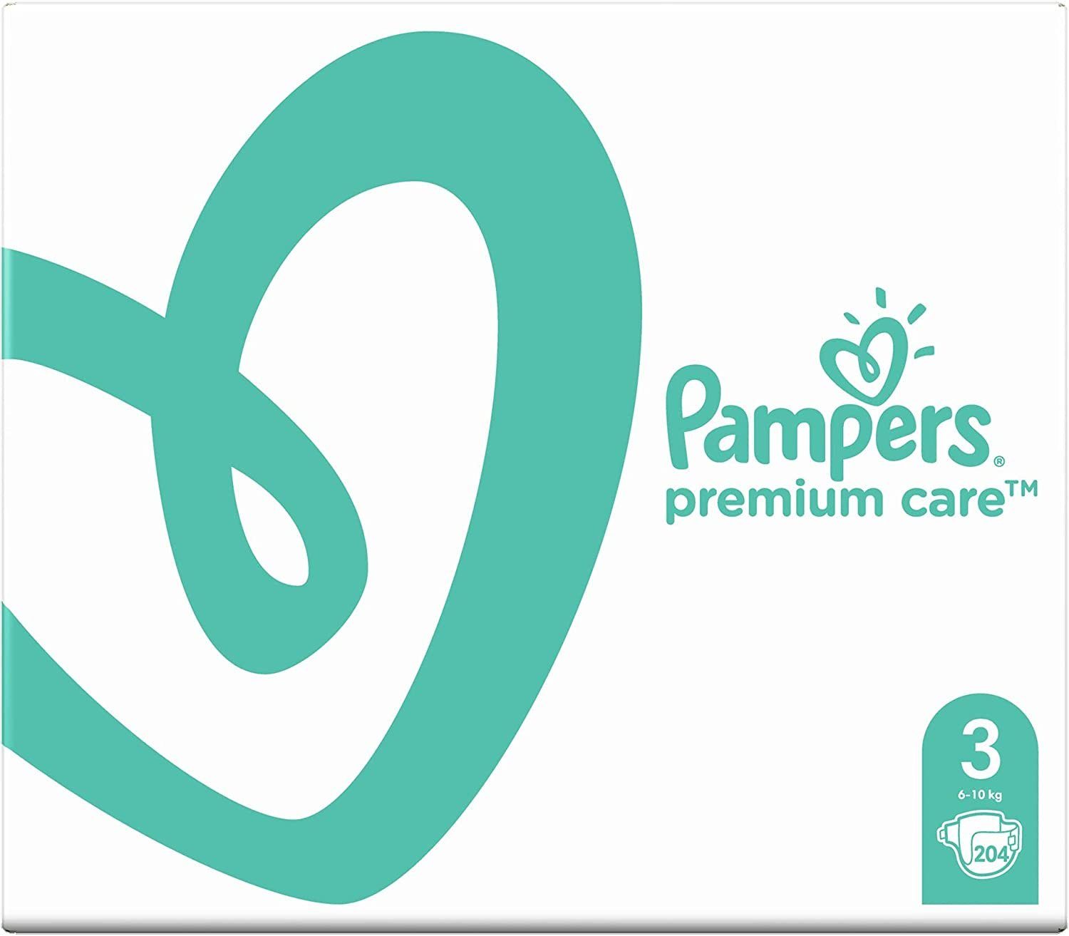 Pampers Windeln Premium Monthly Box S3 Premium Care Tape Windeln, Größe 3 (204-St)