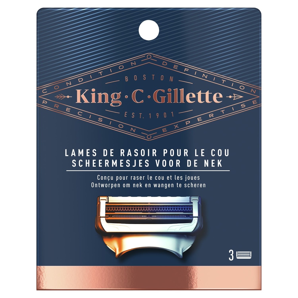 gillette King C. Gillette Lames De Rasoir Cou x3 Lames de Rasoir