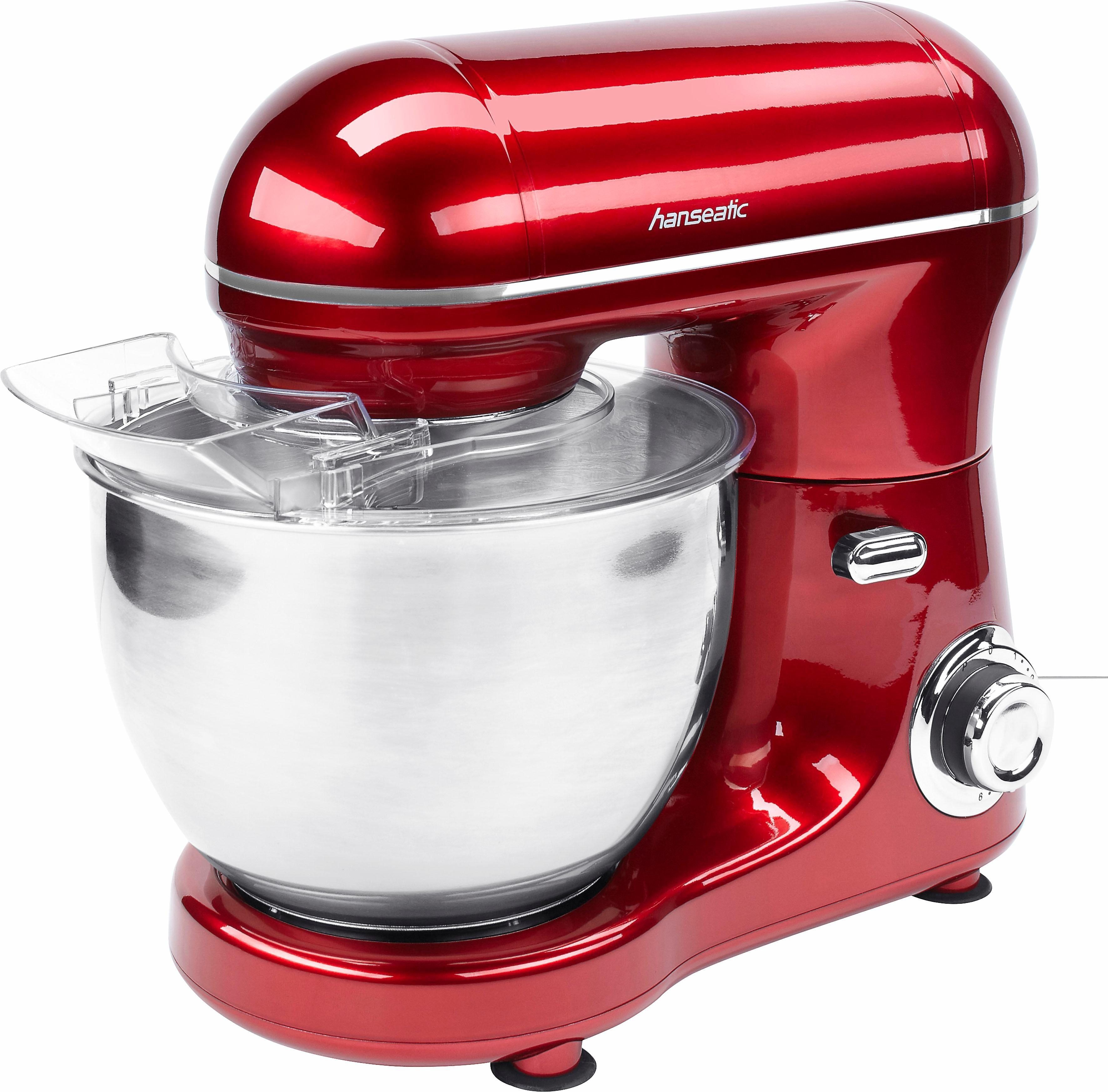 Hanseatic Küchenmaschine 649893, 600 W, 4 l Schüssel, Zubehör, stufenlose Geschwindigkeitsreglung