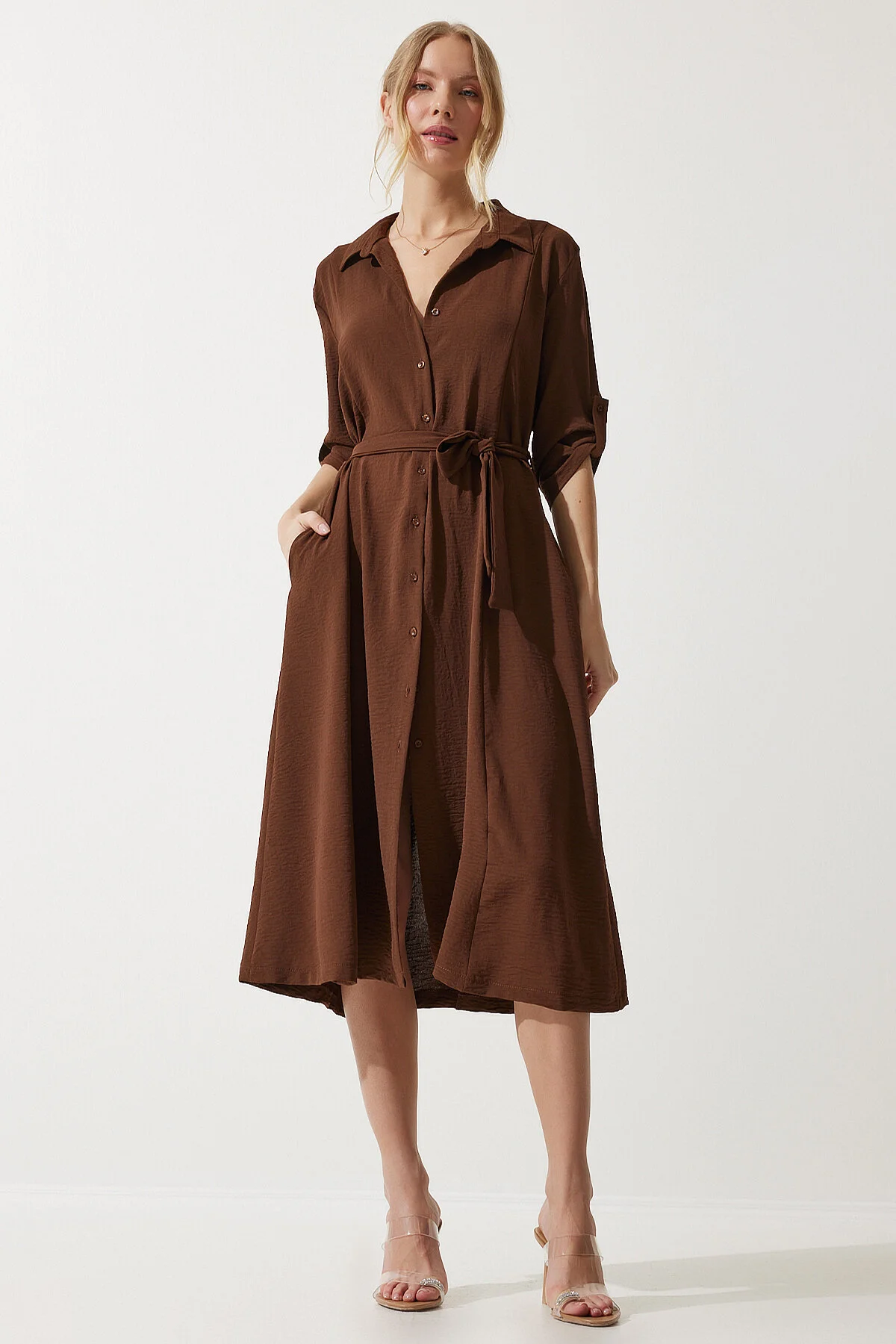 Happiness İstanbul  Kleid - Braun - A-Linie