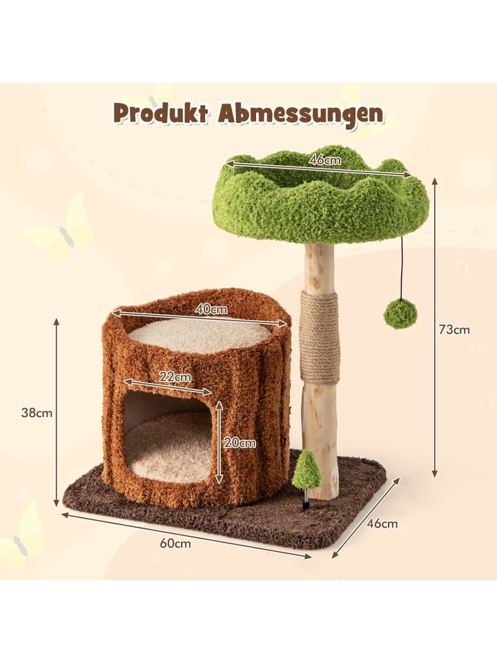 COSTWAY Kratzbaum Katzen pflanzenförmig in Braun günstig kaufen onesize