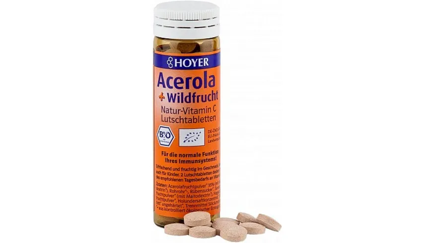 HOYER Acerola + Wildfrucht Lutschtabletten Bio 30 g