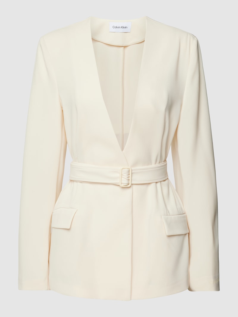 Blazer mit Pattentaschen Modell 'STRUCTURE TWILL' in offwhite