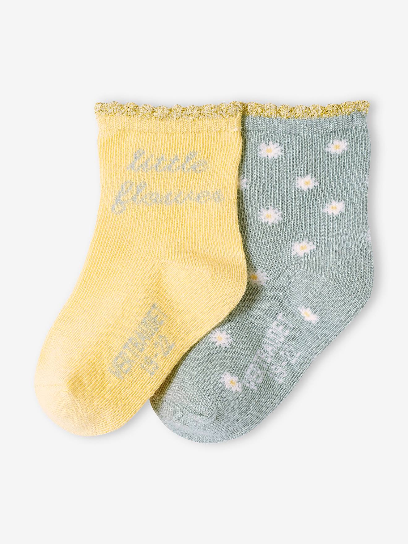 Vertbaudet 2er-Pack Mädchen Baby Socken Oeko-Tex - hellgelb