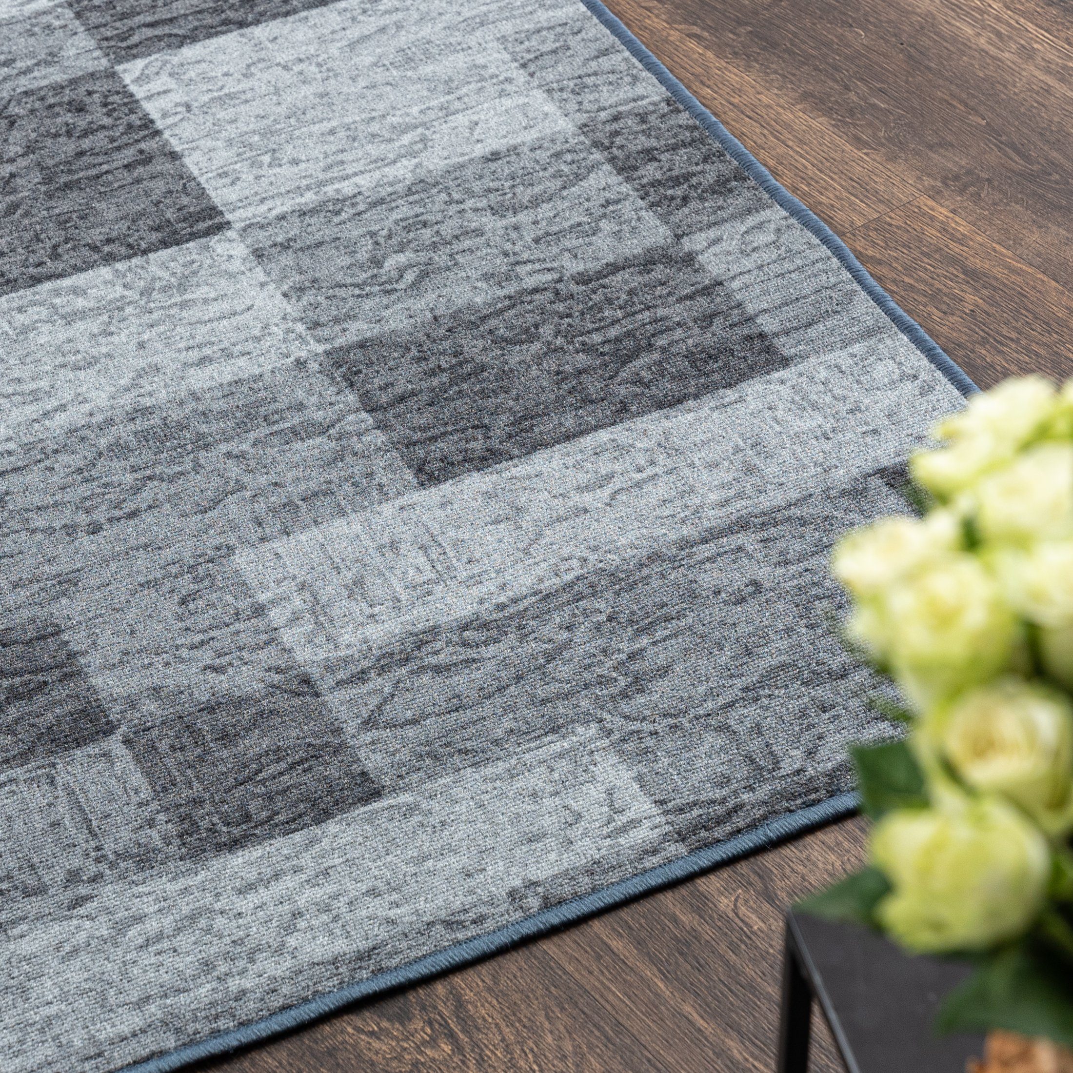 Läufer Läufer Teppichläufer Brücke - Vorzimmer Küche - Grau, Mazovia, 67 x 200 cm, Kurzflor, Rutschfest, Meterware, Verschiedene Größen