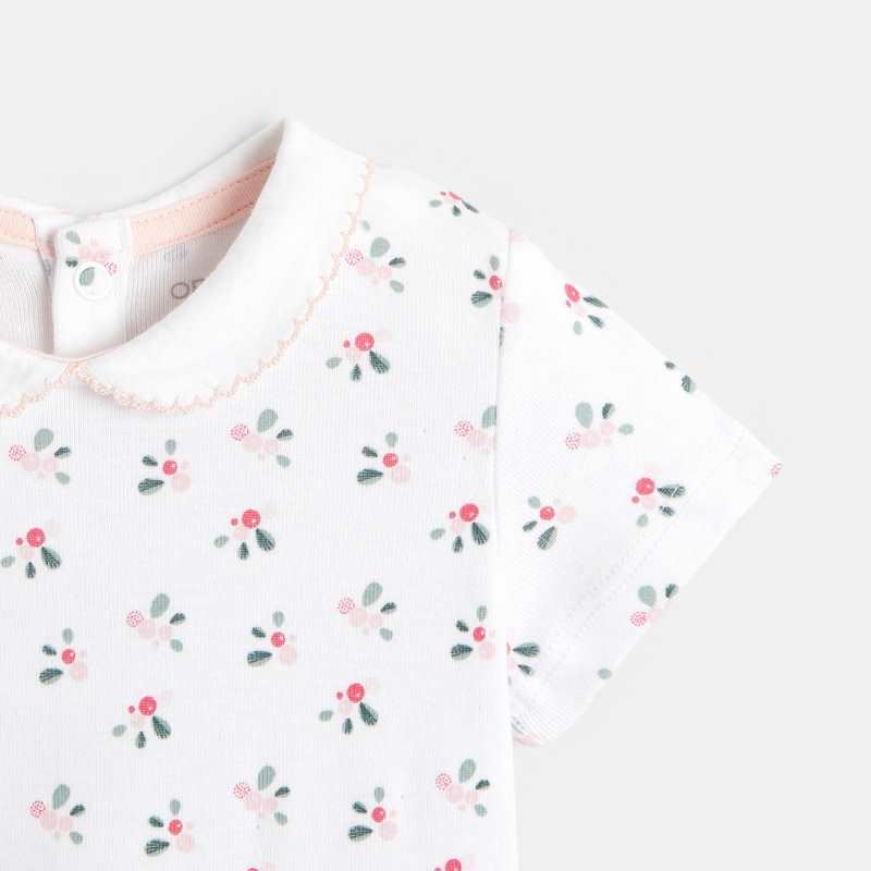Body cerises en coton pointelle (lot de 2) blanc naissance
