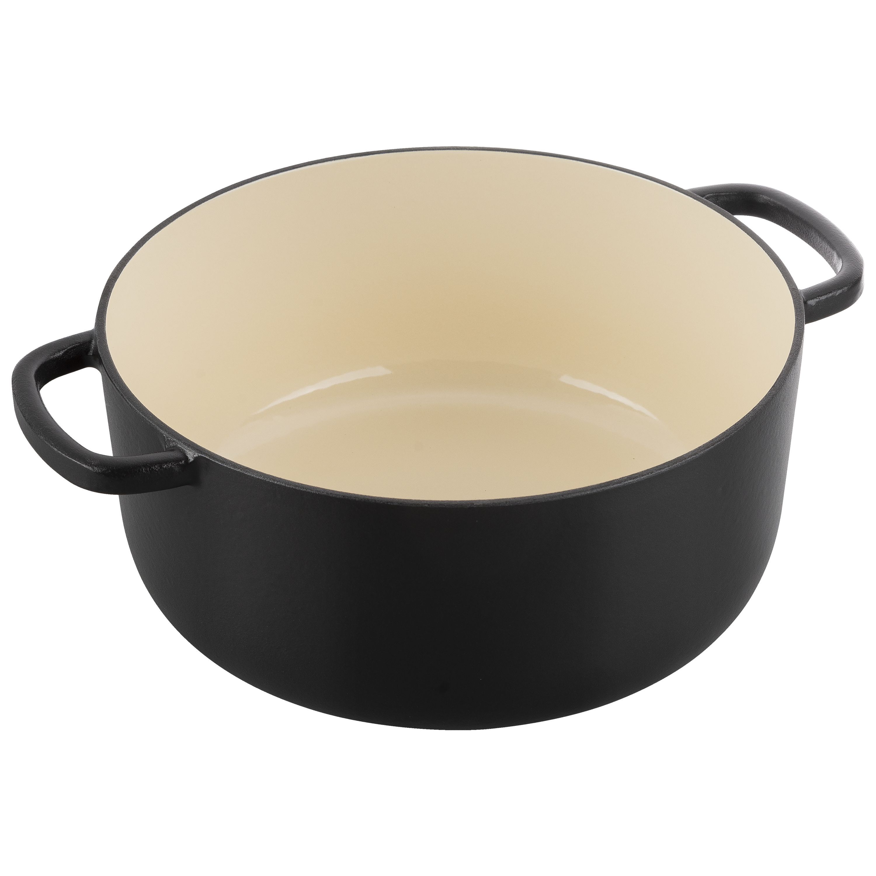 Cocotte 28 cm, rund, Schwarz, Gusseisen