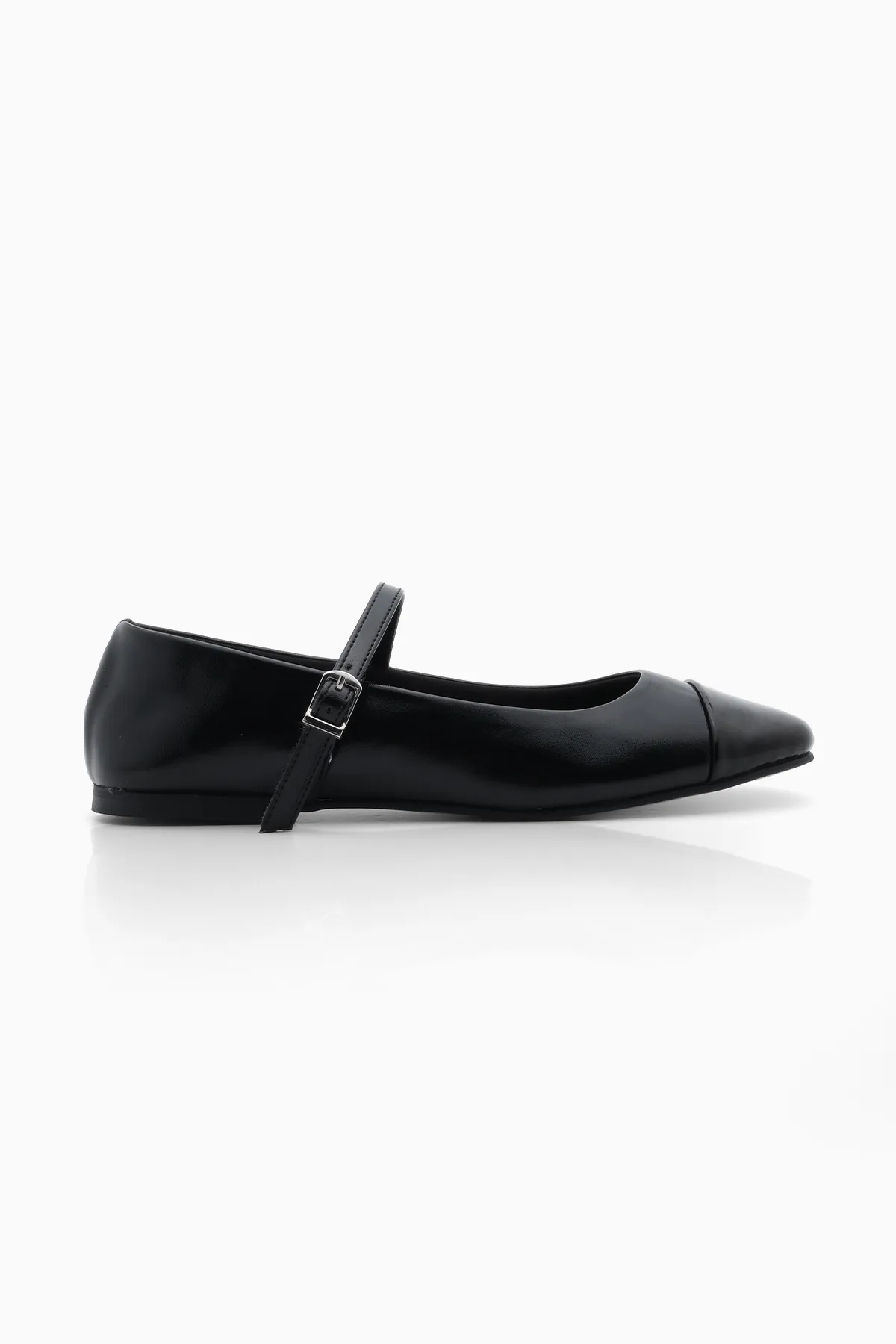Marjin  Damen-Helm-Ballerina-Schuhe Mary Jane Losep Schwarz