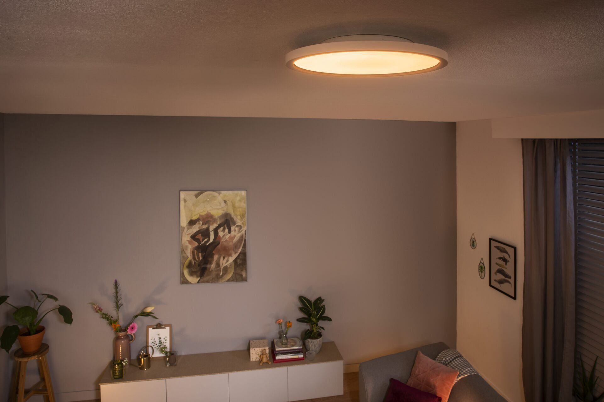 Philips Hue LED Deckenleuchte Aurelle, Dimmfunktion, LED fest integriert, Warmweiß, 39,5x39,5x4,7