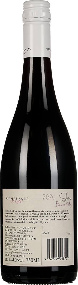 Purple Hands Winery Syrah Barossa Valley 2020