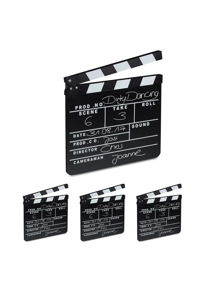 relaxdays 4x Filmklappe in Schwarz günstig kaufen onesize