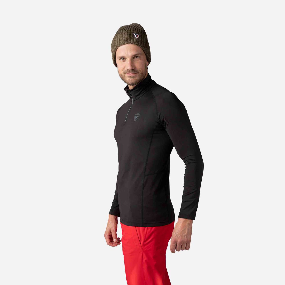 Herren-Baselayer-Oberteil mit halbem Reißverschluss