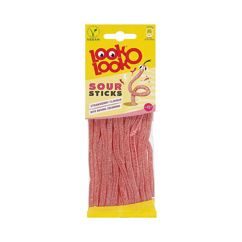 Look o Look Sour sticks 90 g Strawberry Look O Look