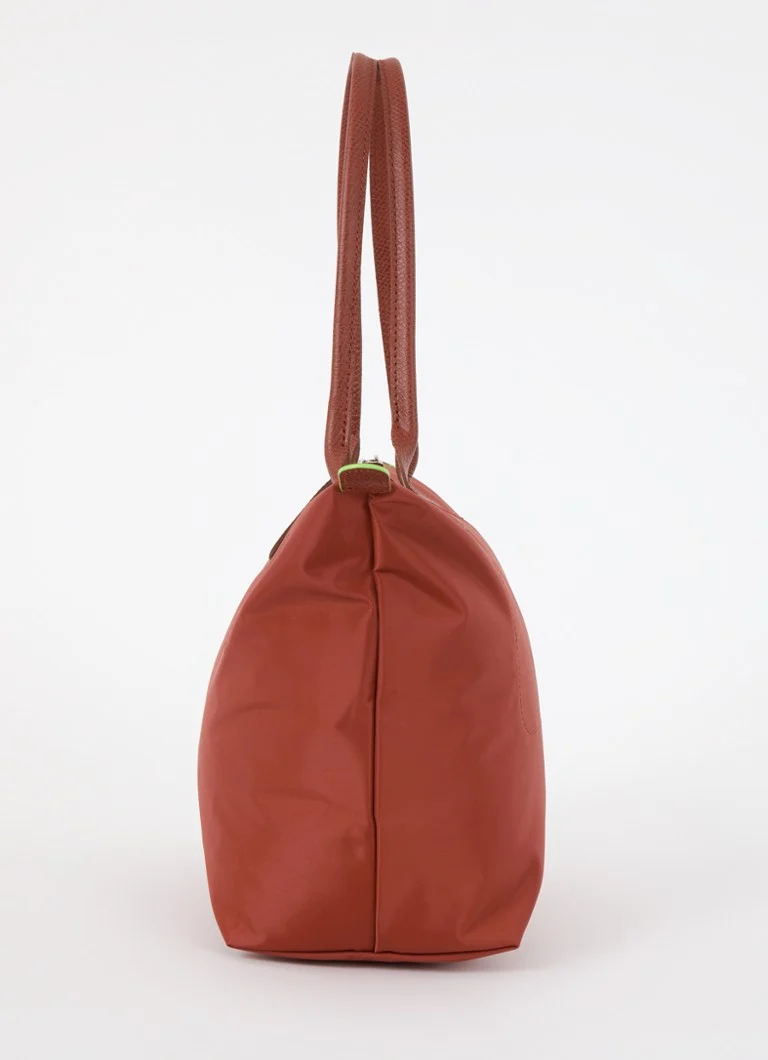 Longchamp Le Pliage Green M -olkalaukku nahkayksityiskohdilla