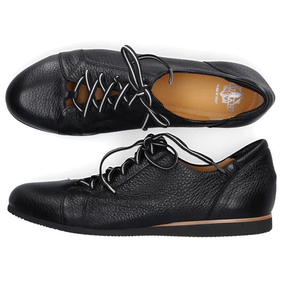 Truman's - Sneaker low 9142 Hirschleder Logo schwarz - schwarz