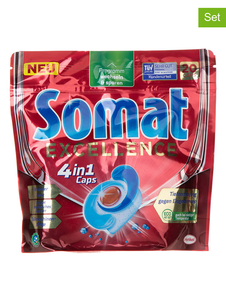 somat 4er-Set: Spülmaschinencaps 
