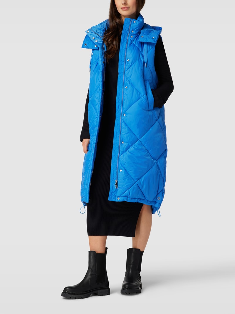 Steppweste mit abnehmbarer Kapuze in royalblau