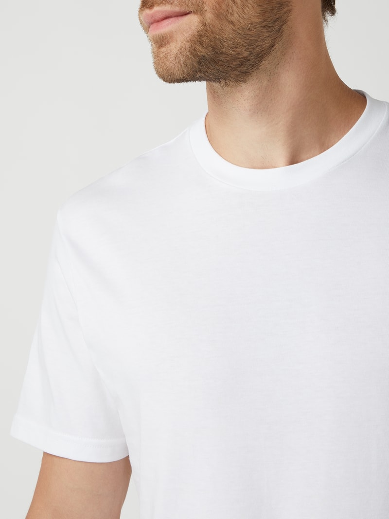 Regular Fit T-Shirt aus Pima-Baumwolle im 2er-Pack in weiß