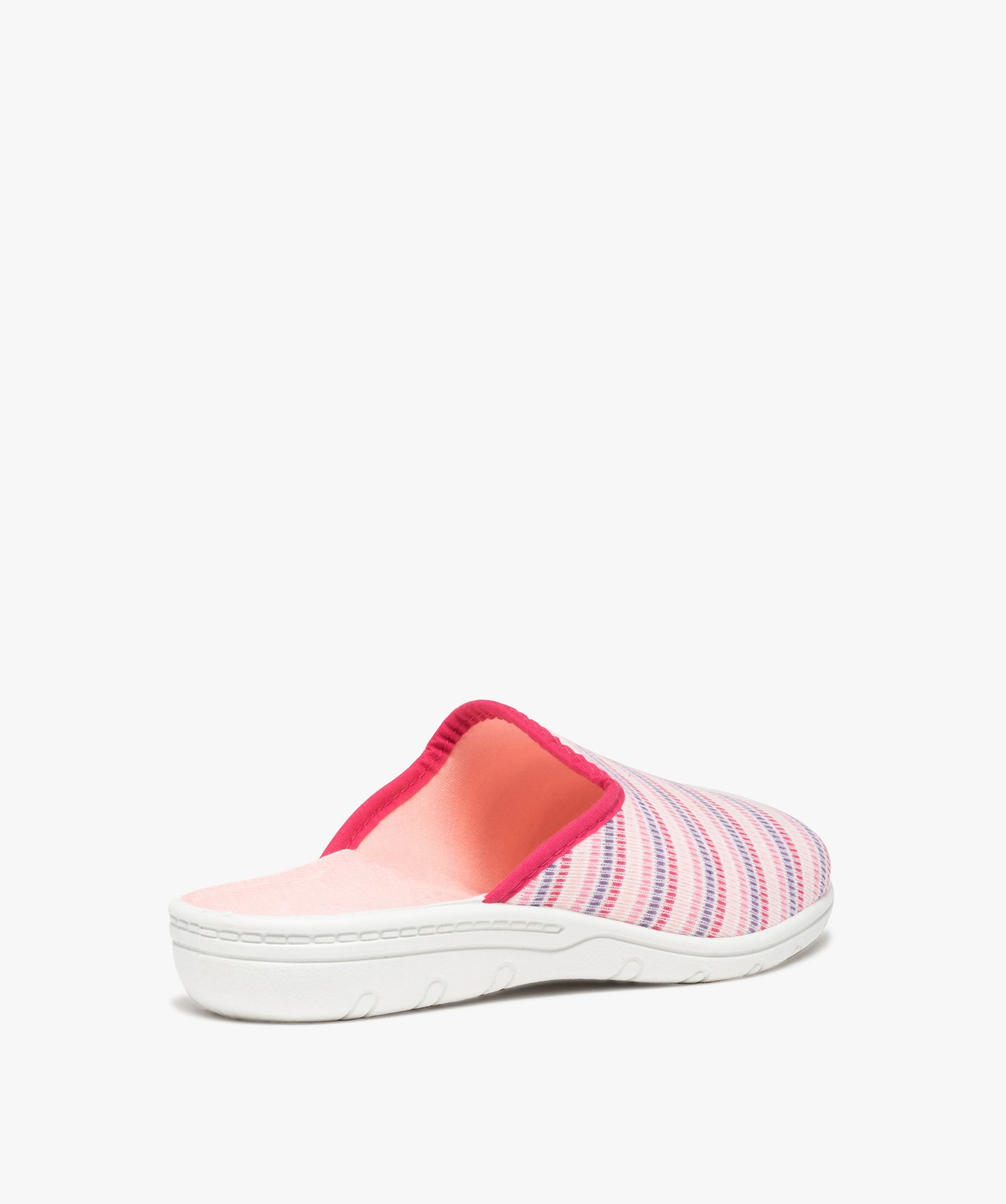 Chaussons femme mules en jersey rayé divers | GEMO