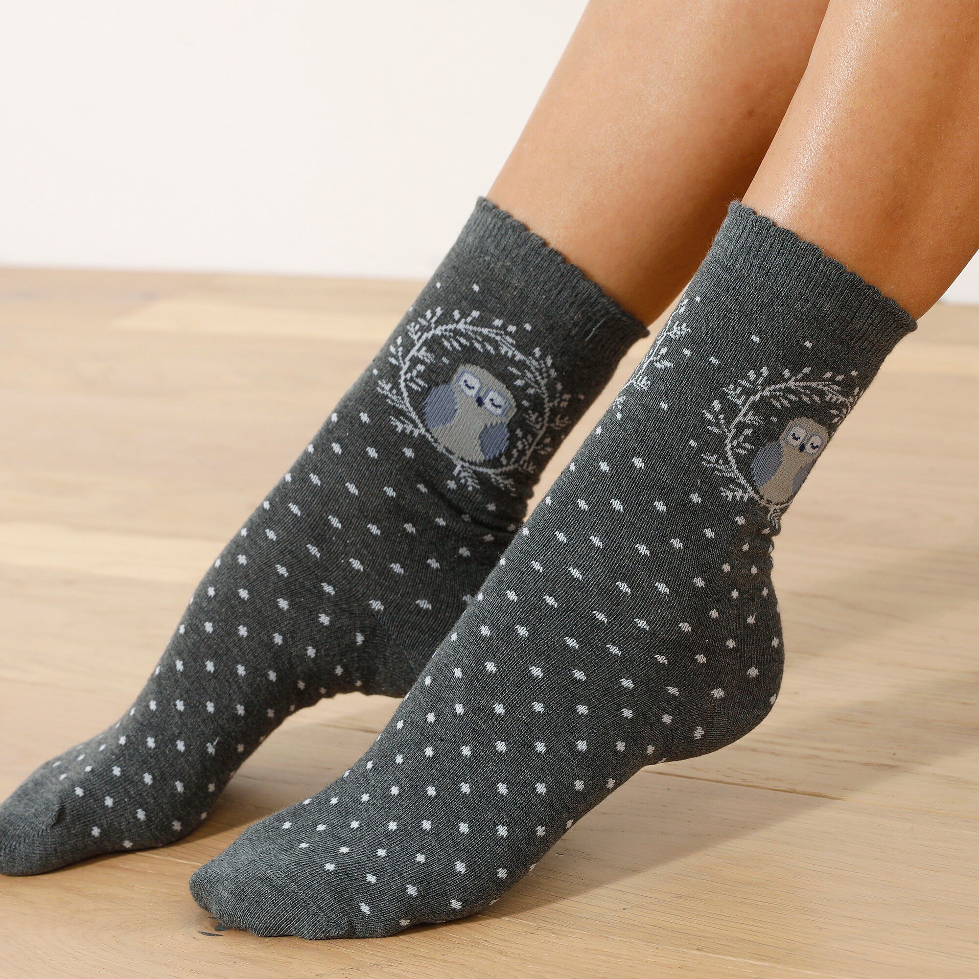 Chaussette fantaisie motifs « chouette »