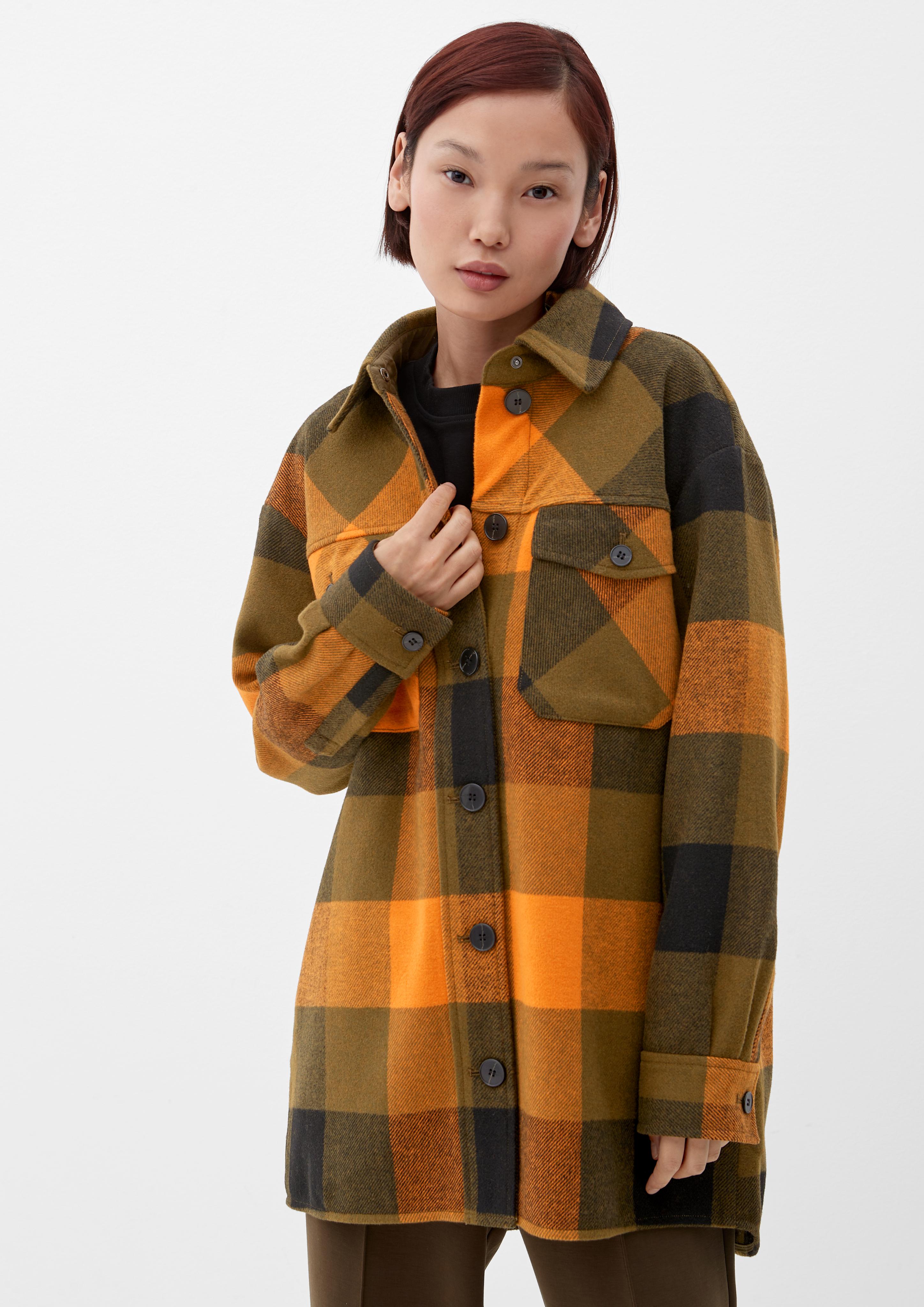 Kariertes Overshirt aus Wollmix  2125001-79N0