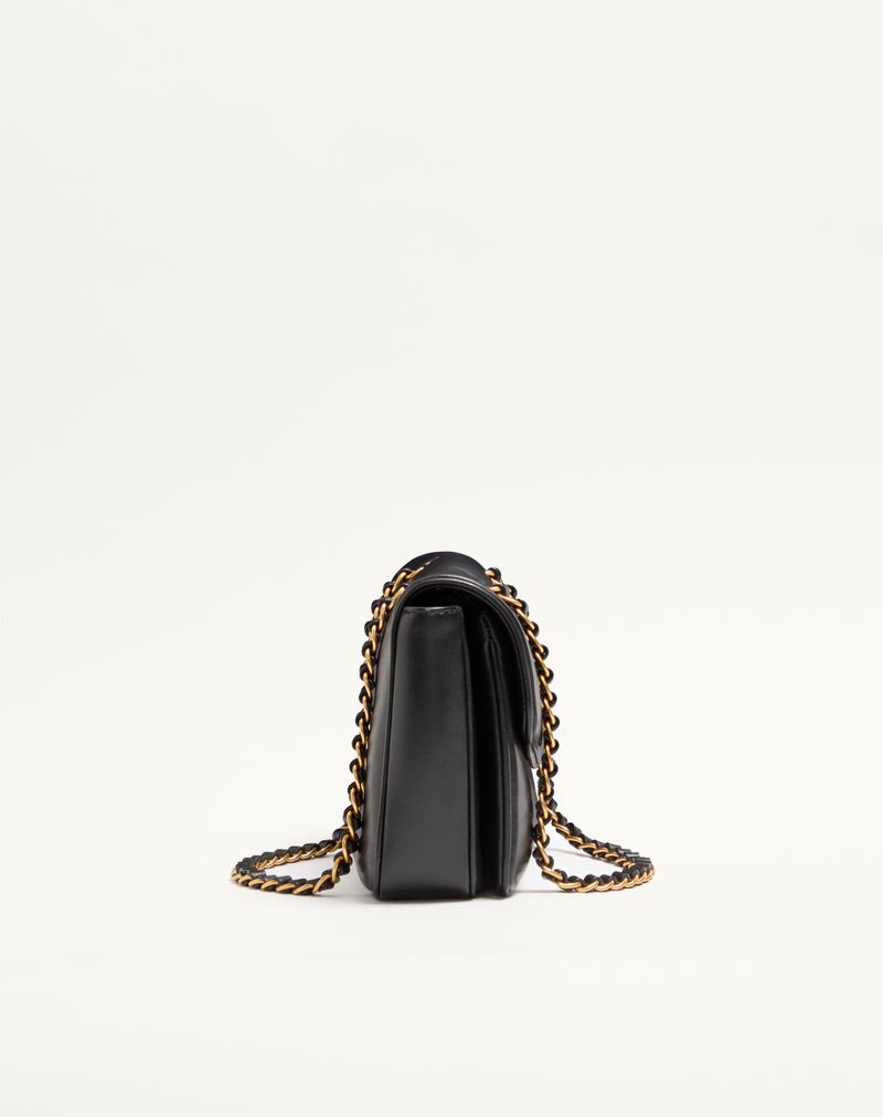 Bolsa Valentino Garavani Djuna com corrente média em couro napa
