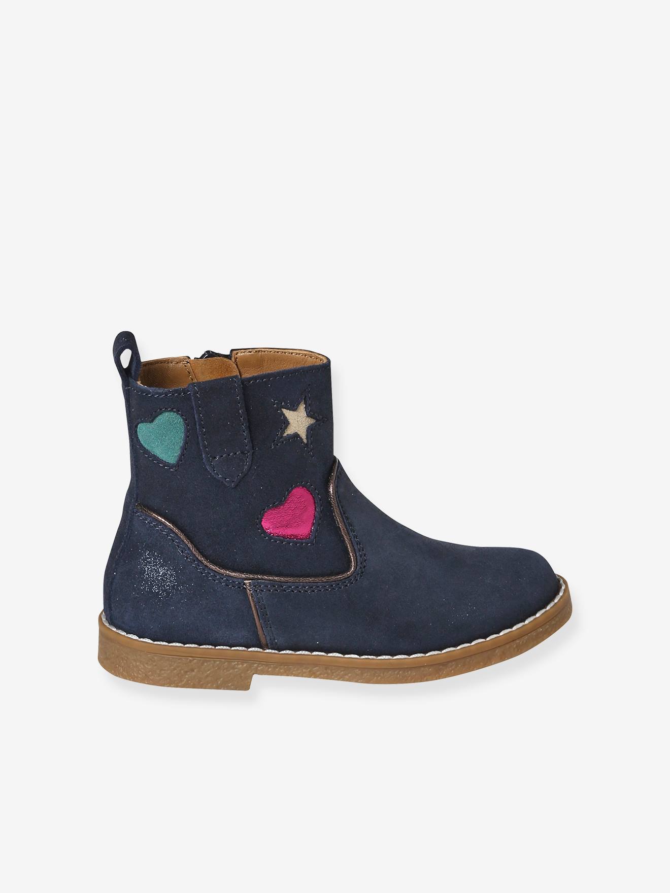 Boots en cuir fille collection maternelle marine