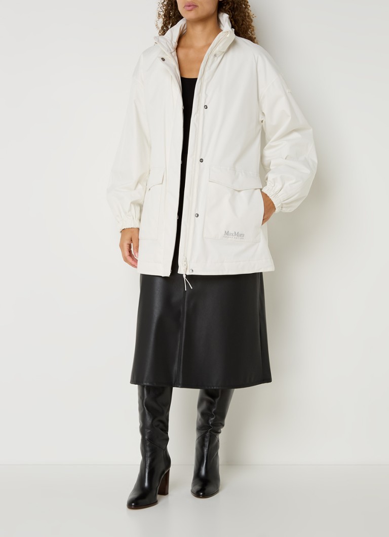 MaxMara Circolo quilted parka with belt and removable hood