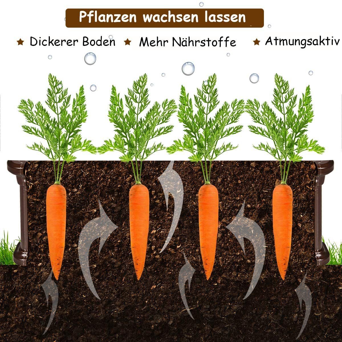 COSTWAY Hochbeet Blumenkasten (1 St), 122 cm x 60 cm x 30 cm