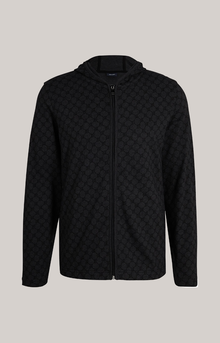 Loungewear Sweatjacke in Anthrazit meliert