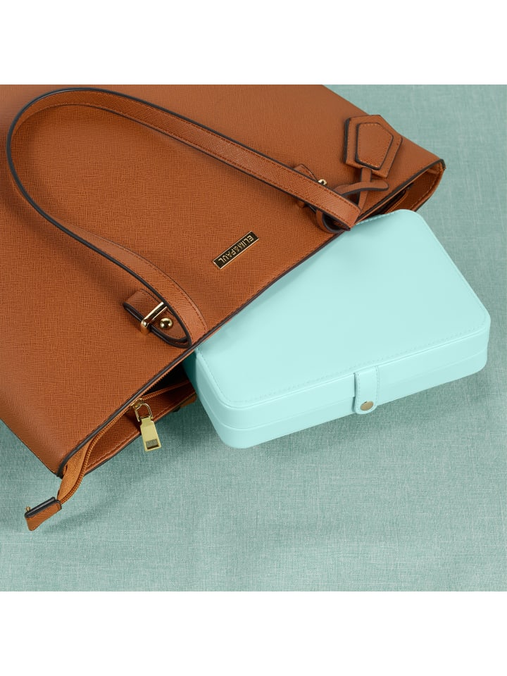 relaxdays Schmuckkästchen in Türkis - (B)21 x (H)4,5 x (T)14,5 cm günstig kaufen onesize
