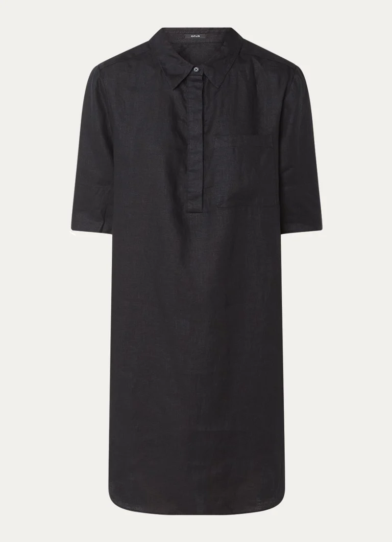 Robe-blouse courte en lin OPUS Walmari avec poche poitrine