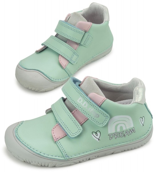DD Step ~ Leder MidCut Klettschuh ~ UV Mint Rainbow