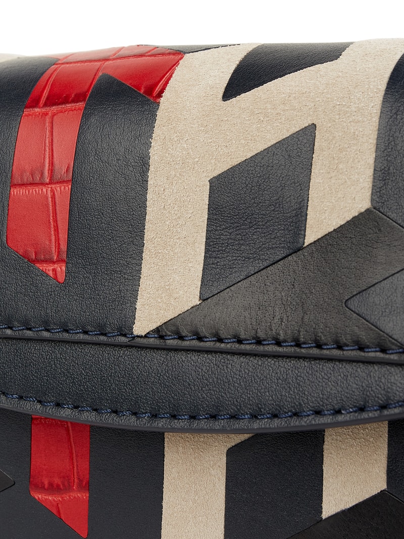 Crossbody Bag aus Leder in dunkelblau