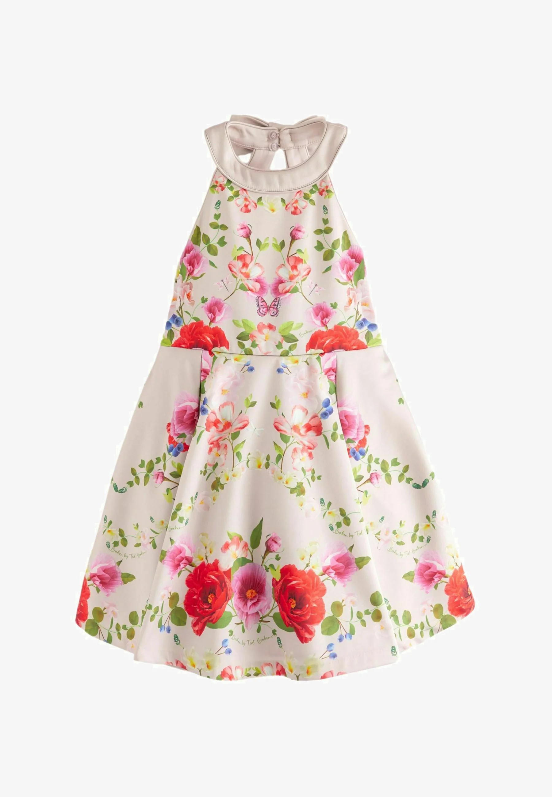 Vestido elegante con cuello halter floral Oyster de Baker by Ted Baker - AJUSTE REGULAR