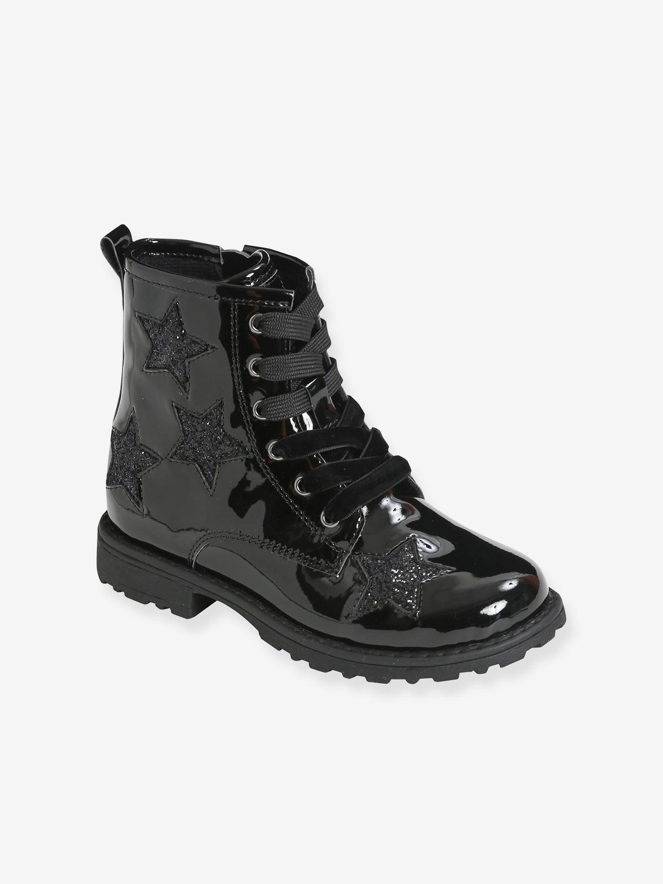 Bottines fille à lacets bronze