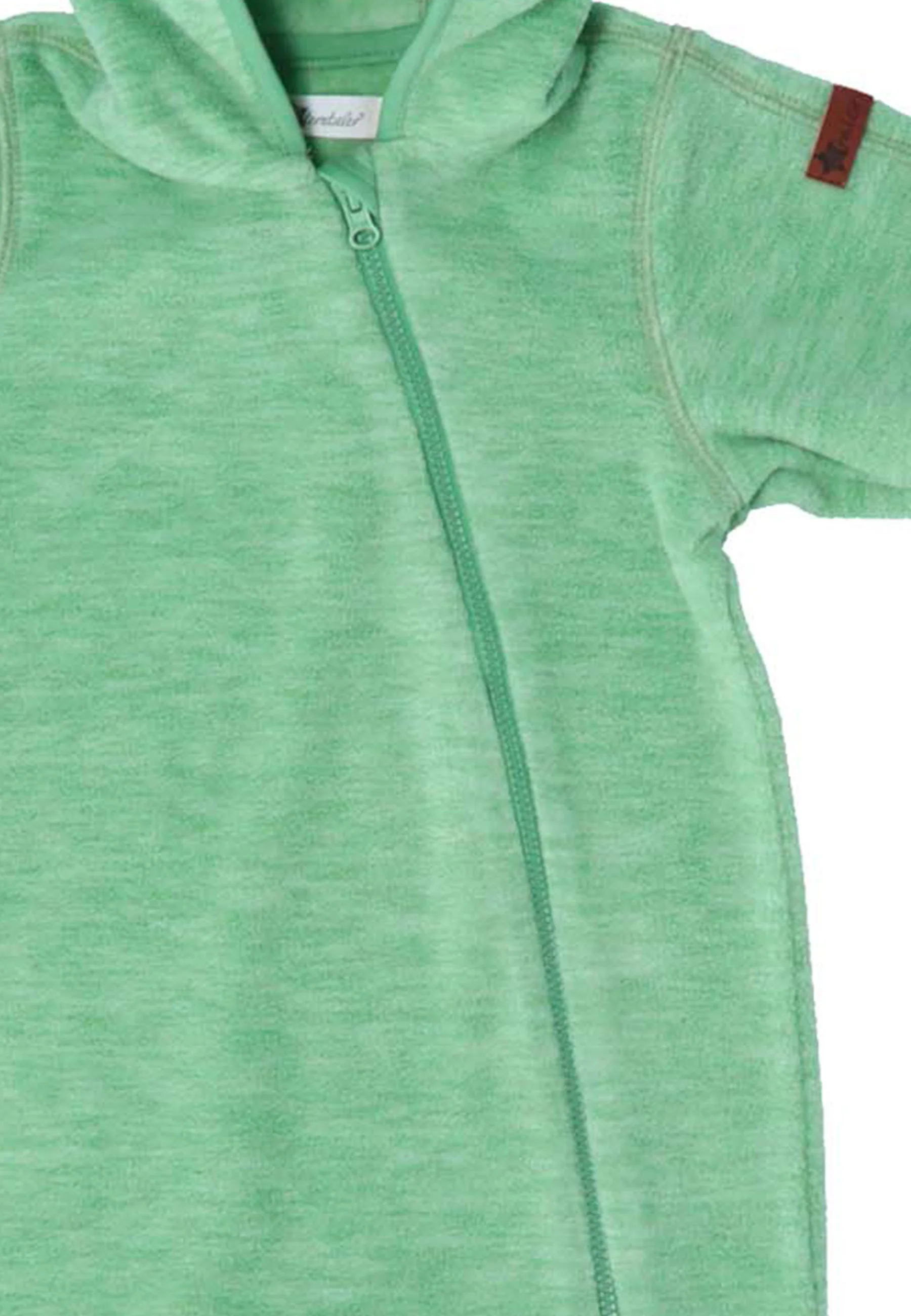 Overall aus Melange-Microfleece uni mit Kapuze