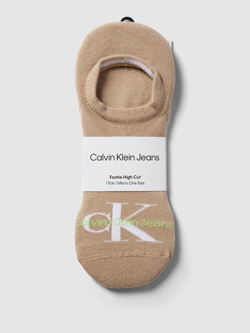 High Cut Füßlinge mit Label-Detail Modell 'FOOTIE' in sand