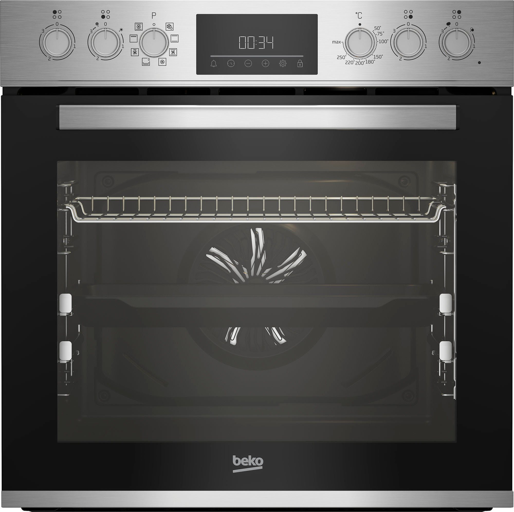 BEKO Elektro-Herd-Set BBUM12328X, mit 2-fach-Teleskopauszug