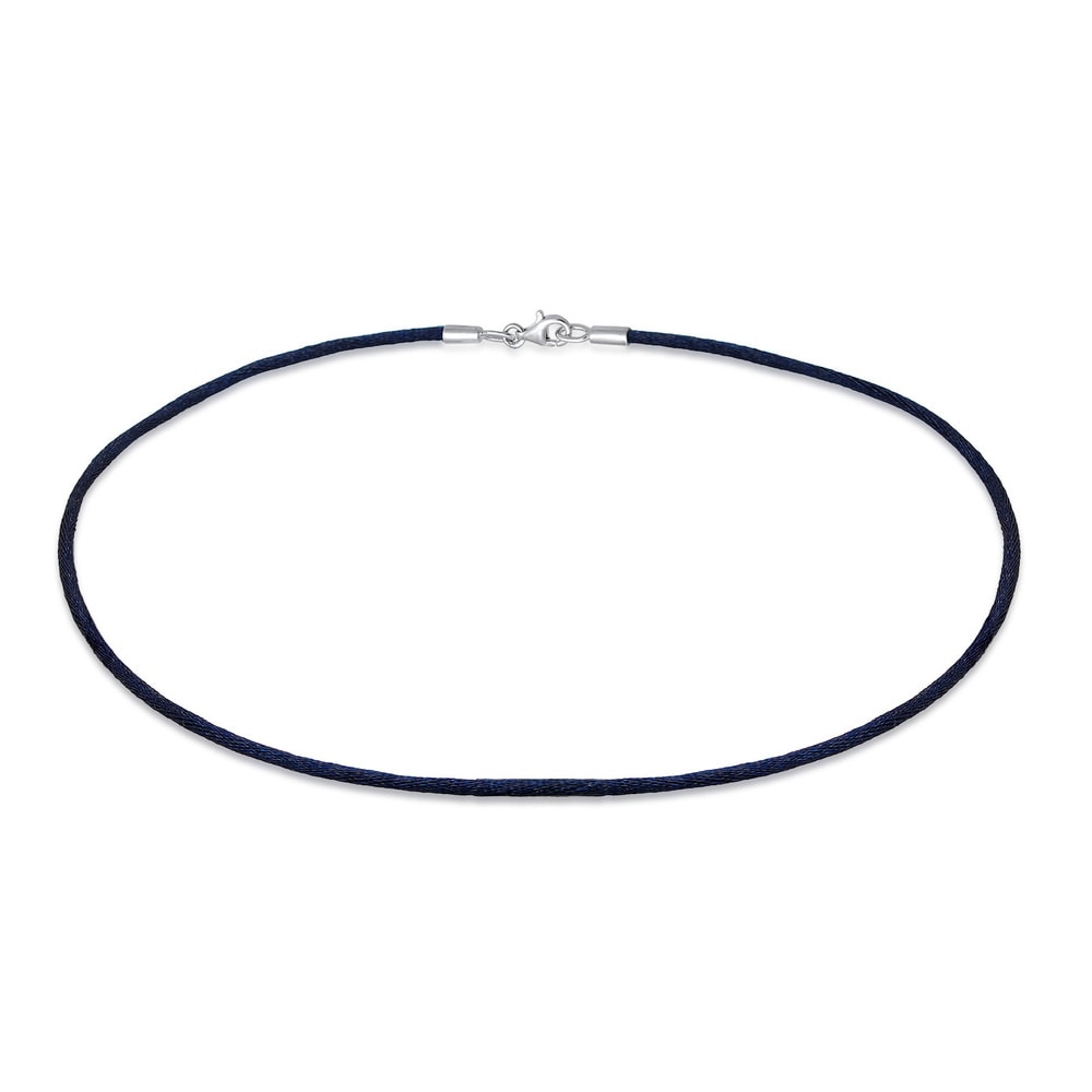 Nenalina Nenalina Collier Femmes Basique Combinable avec Ruban de soie en argent sterling  Bijoux