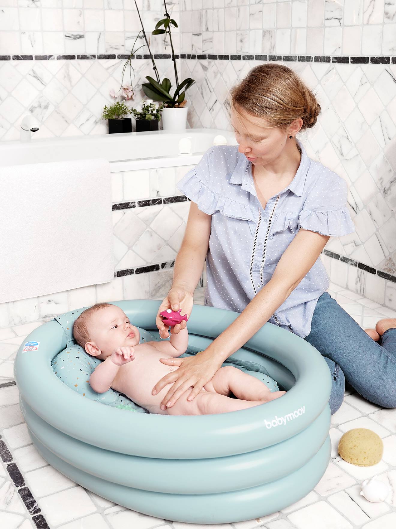 Babymoov Aufblasbare Baby Reisebadewanne AQUADOTS BABYMOOV - blau