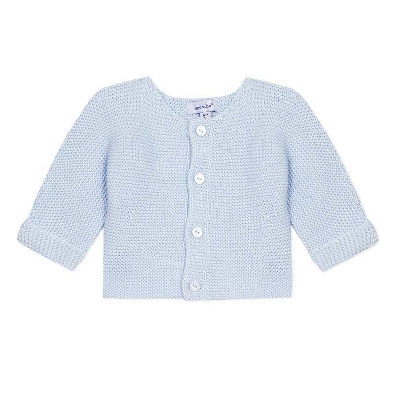 Cardigan bleu ciel coton point mousse naissance Absorba
