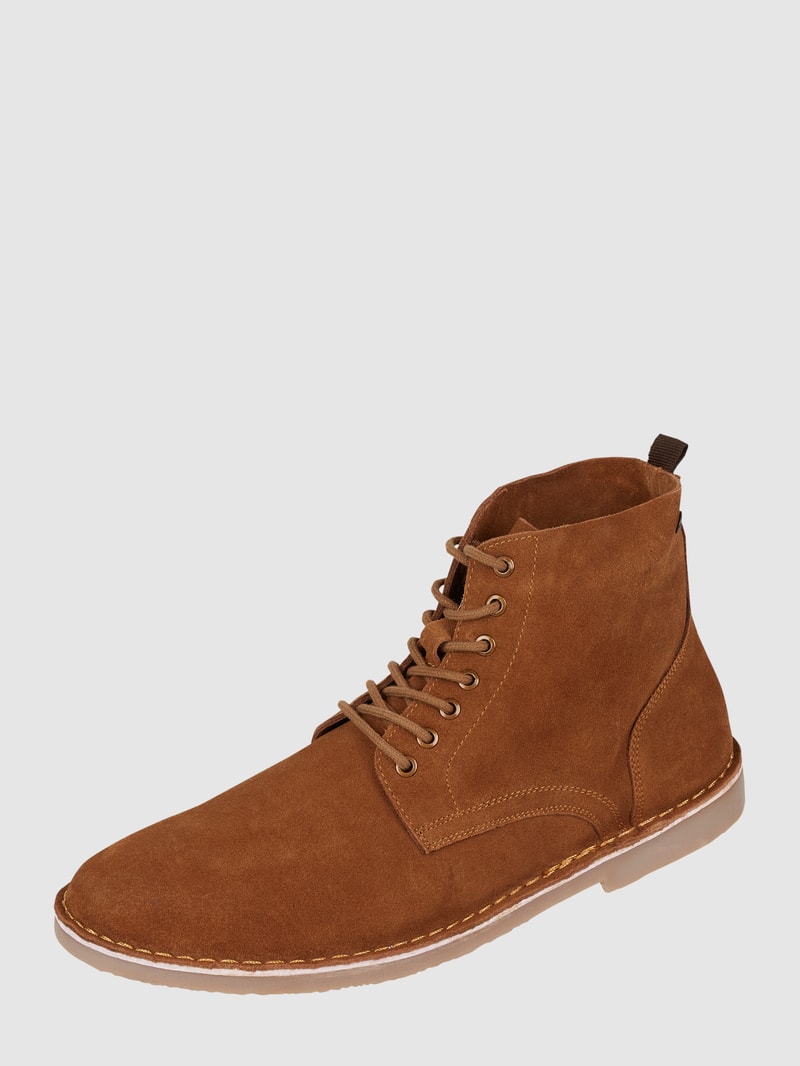 Boots aus Veloursleder Modell 'Bruce' in mittelbraun
