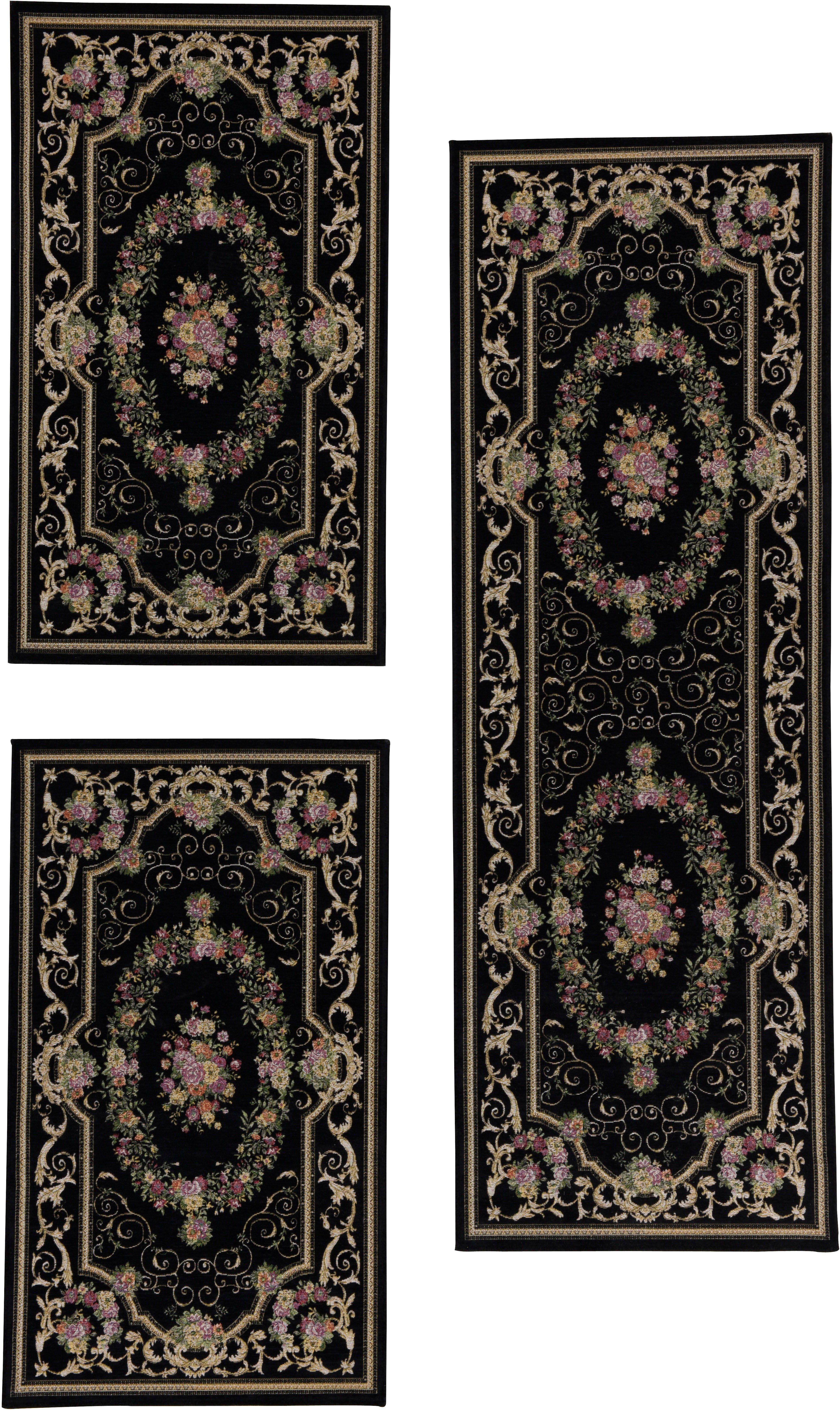Bettumrandung Flomi Florentina THEKO, Höhe 5 mm, (3-tlg), Bettvorleger, Läufer-Set für das Schlafzimmer, gewebt