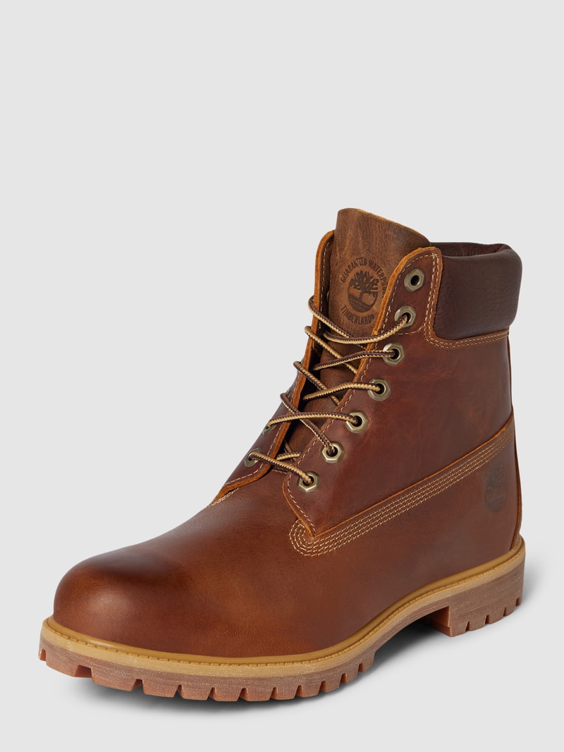 Boots aus Leder mit profilierter Sohle Modell 'HERITAGE' in dunkelbraun